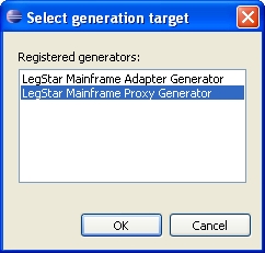Proxy service generation screen select target
