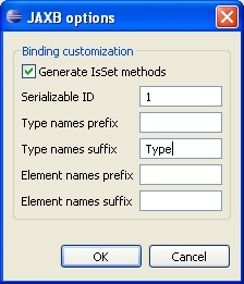 Proxy COBOL Transformers generation screen JAXB options