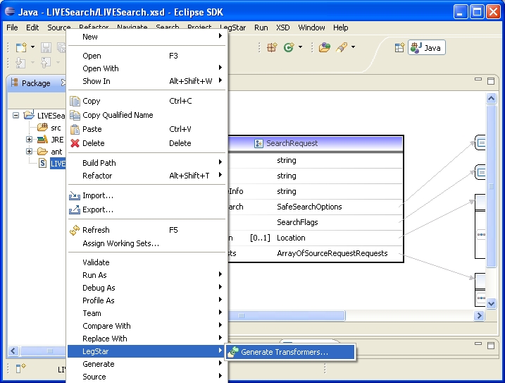 Proxy COBOL Transformers generation menu